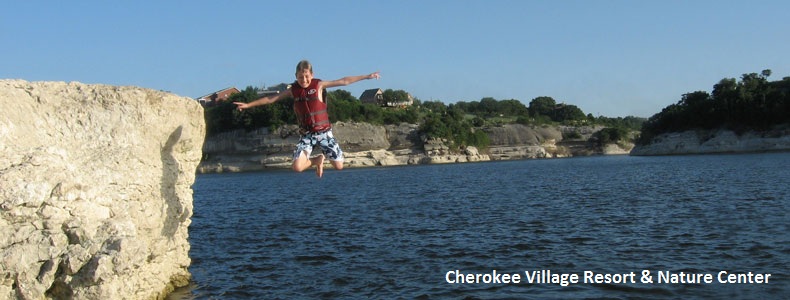 Jumping from the cliffs at Lake Whitney, Texas