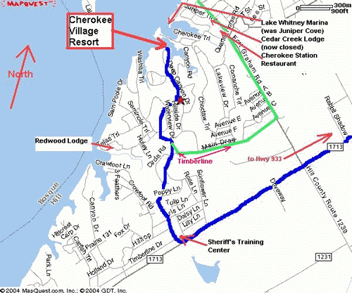 Local Map to Cherokee Village Resort